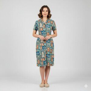 VINTAGE Handmade Hawaiian Pinup Dress size 6